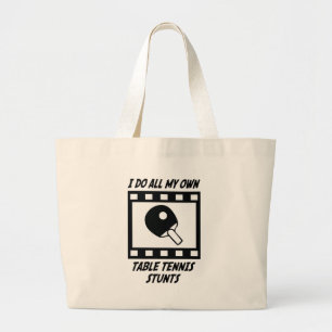 Table Tennis Stunts Large Tote Bag