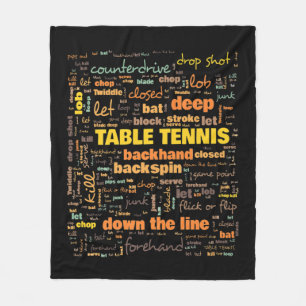 Table Tennis Terminology Commonly Used Terms Fleece Blanket