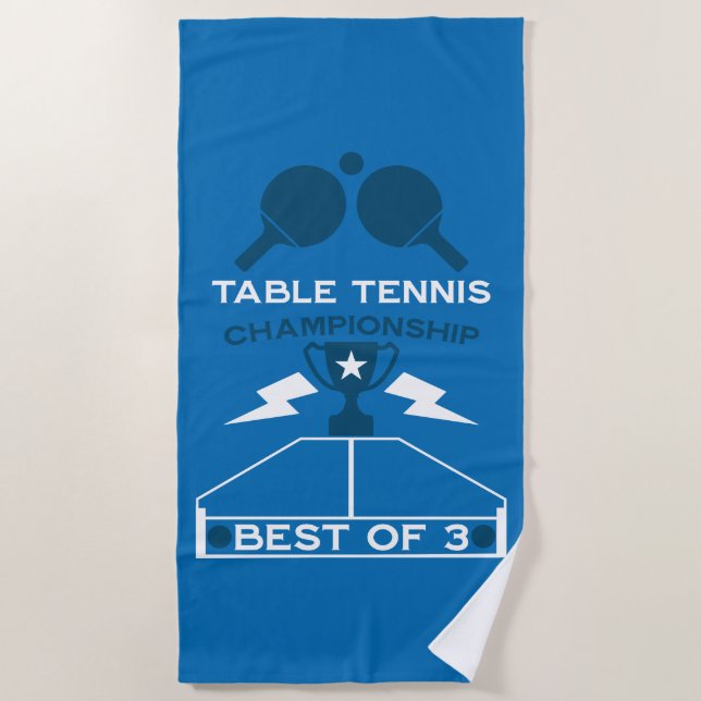 Table Tennis Tournament Beach Towel (Front)