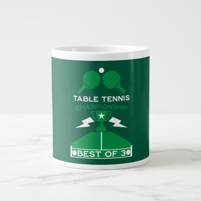 Table Tennis Tournament Large Coffee Mug (Front)