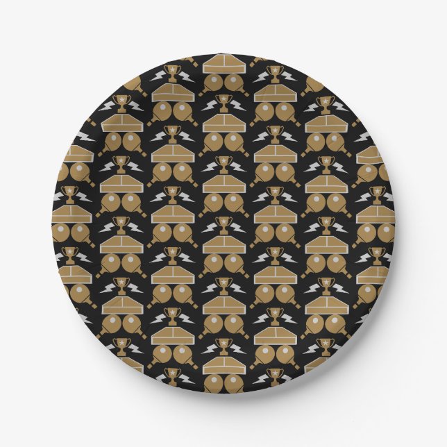 Table Tennis Tournament Paper Plate (Front)