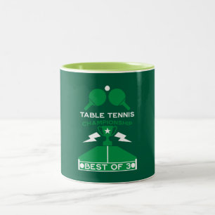 Table Tennis Tournament Two-Tone Coffee Mug