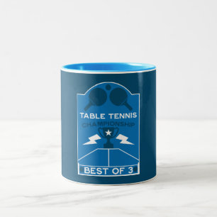 Table Tennis Tournament Two-Tone Coffee Mug
