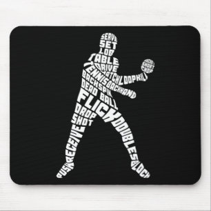Table Tennis Typography Ping Pong Word Art Mouse Pad