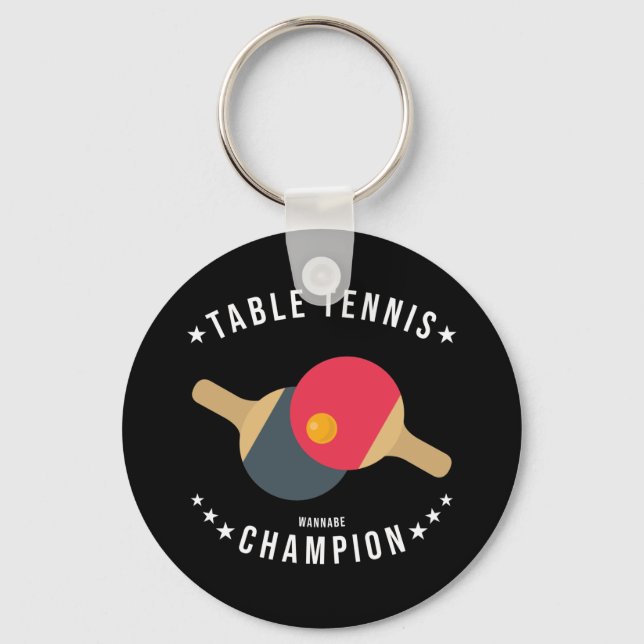 Table Tennis (Wannabe) Champion Funny Key Ring (Front)
