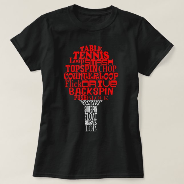 Table tennis word cloud  T-Shirt (Design Front)