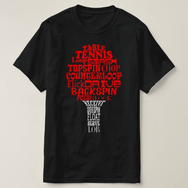 Table tennis word cloud  T-Shirt (Design Front)