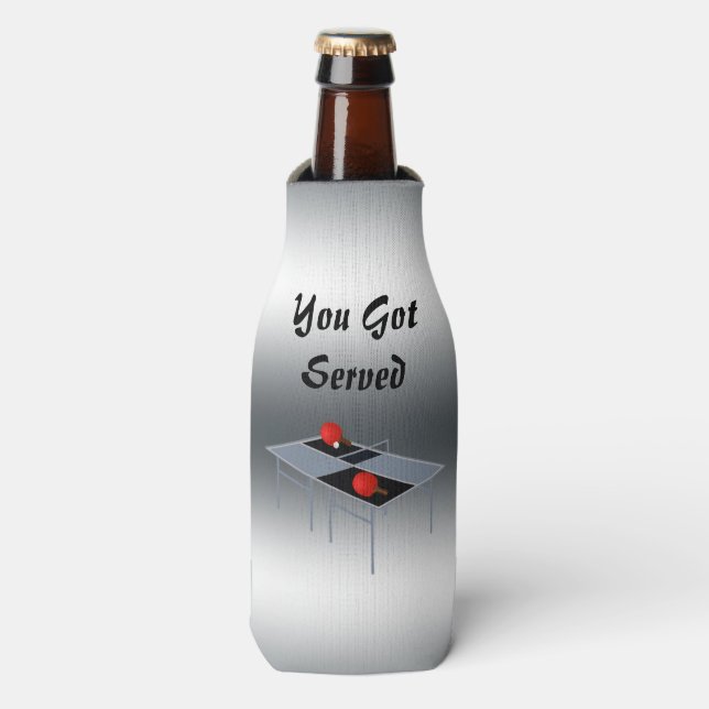 Table Tennis You Got Served Design, Bottle Cooler (Bottle Front)