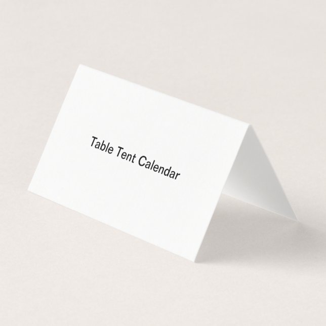 Table Tent Calendar  Business Card (Front)