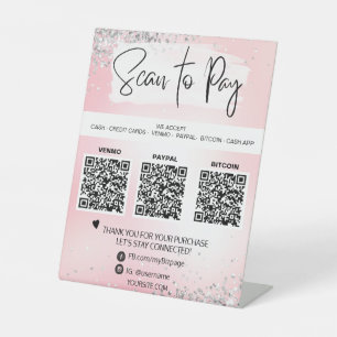 *~* Table Tent QR PAYMENT  Pedestal SignTabletop  Pedestal Sign