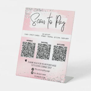 *~* Table Tent QR PAYMENT  Pedestal SignTabletop  Sign