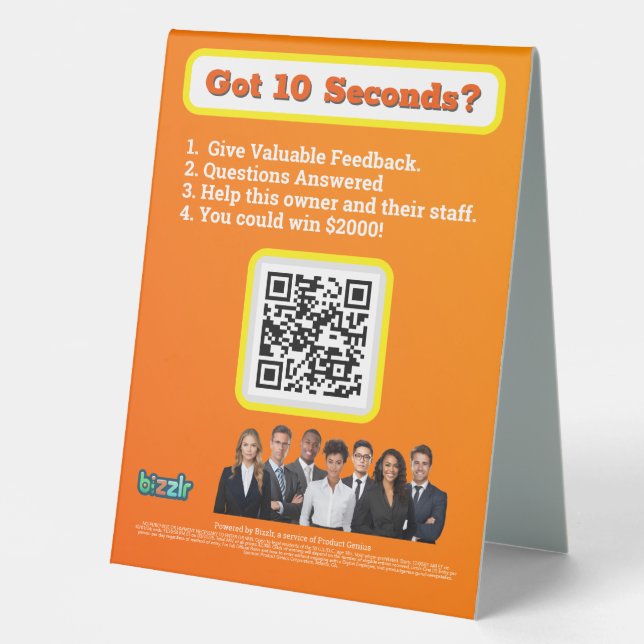 Table Tent Sign (Front)