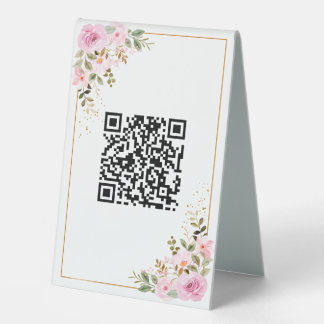 Table Tent Sign - 4" X 6" - Floral Border