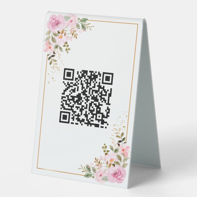 Table Tent Sign - 4" X 6" - Floral Border (Front)