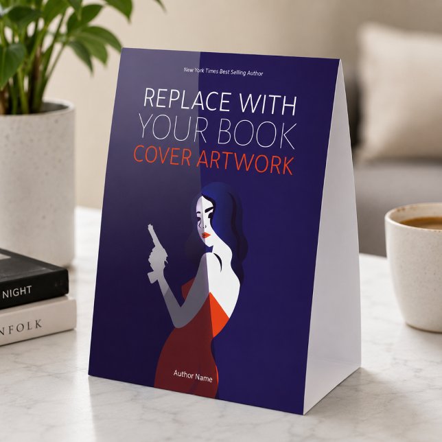 Table Tent Sign | Author Book Launch Display Signs (The perfect pop-up signage for any book store, book launch or author promotion.)