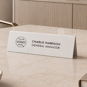 Table Tent Sign   Double Sided Logo Nameplate