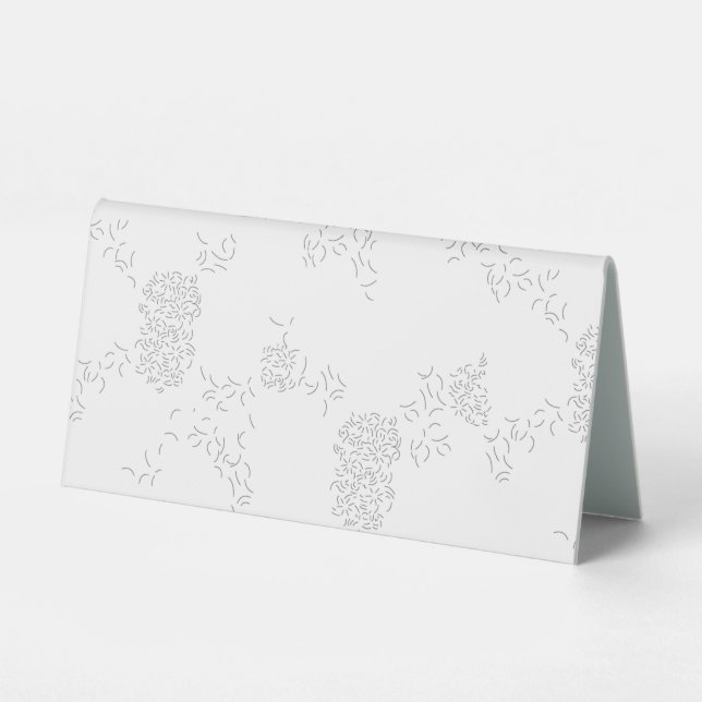 Table Tent Sign | Elegant Embossed Floral Design (Front)