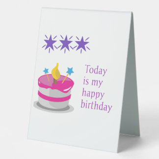 Table Tent Sign happy birthday design