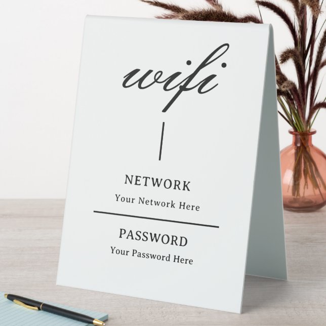  Table Tent Sign | Modern Wifi Password Network (In SItu (Table))