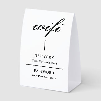 Table Tent Sign | Modern Wifi Password Network