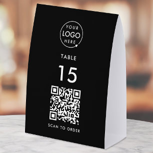 Table Tent Sign   Restaurant Cafe QR Scan to Order