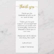 Table Thank You Card, Place Setting Card, Thank