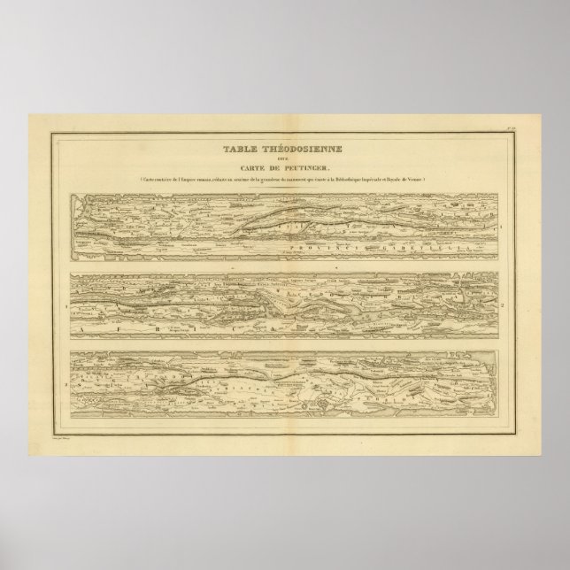 Table Theodosian Dite Card Peutinger Poster (Front)