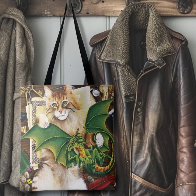 Table Top Gaming Dragon Cat Tote Bag (Creator Uploaded)