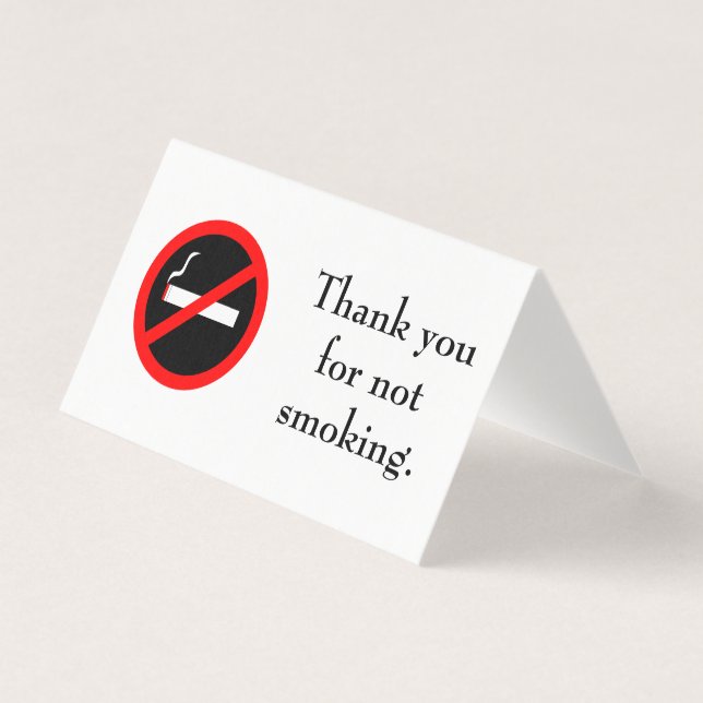 Table Top No Smoking Sign Business Card (Front)