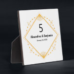 Table Top Number Wedding Gold White Personalise  Plaque<br><div class="desc">Table Top Number Wedding Gold White Personalise Plaque is great to add that special touch to your wedding or other events. Personalise it with your information.</div>
