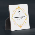 Table Top Number Wedding Gold White Personalise  Plaque<br><div class="desc">Table Top Number Wedding Gold White Personalise Plaque is great to add that special touch to your wedding or other events. Personalise it with your information.</div>