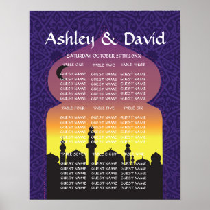 Table Wedding Arabian Nights Poster Purple Seating