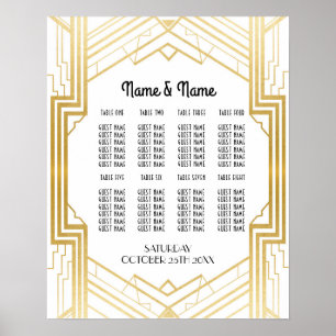 Table Wedding Gatsby Art Deco 1920s Poster Seating