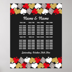Table Wedding Poster Seating Vegas Casino Cards