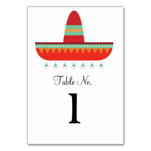 Tablecard for fiesta or wedding table number