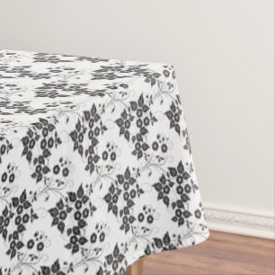 Tablecloth "60x84" Black & White Floral