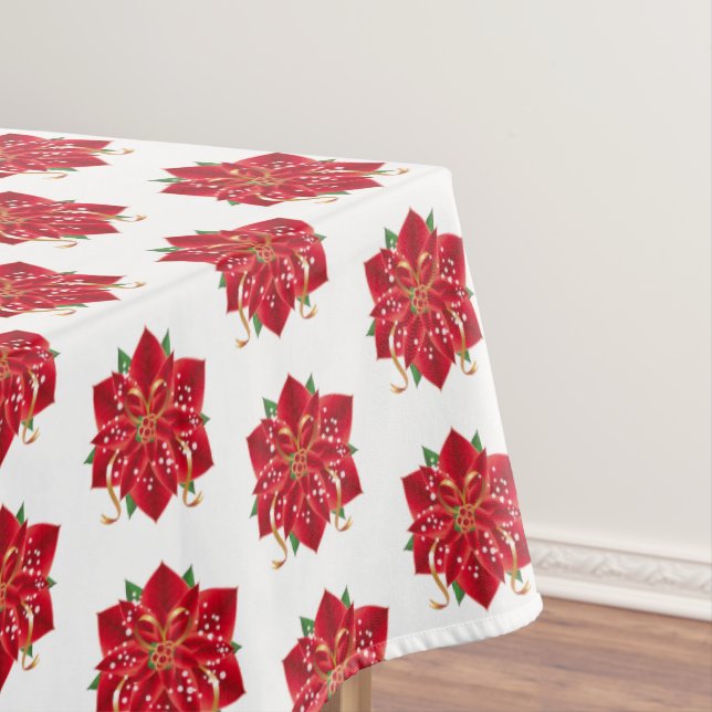 Tablecloth "60x84" Red Poinsettias (In Situ)