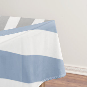 Tablecloth Abstract Stripe Grey Blue White