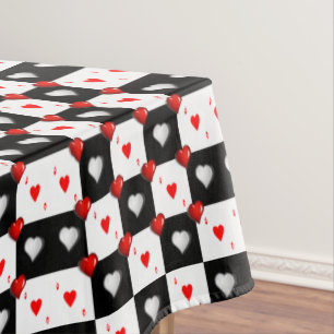 Tablecloth Ace Card Red Hearts