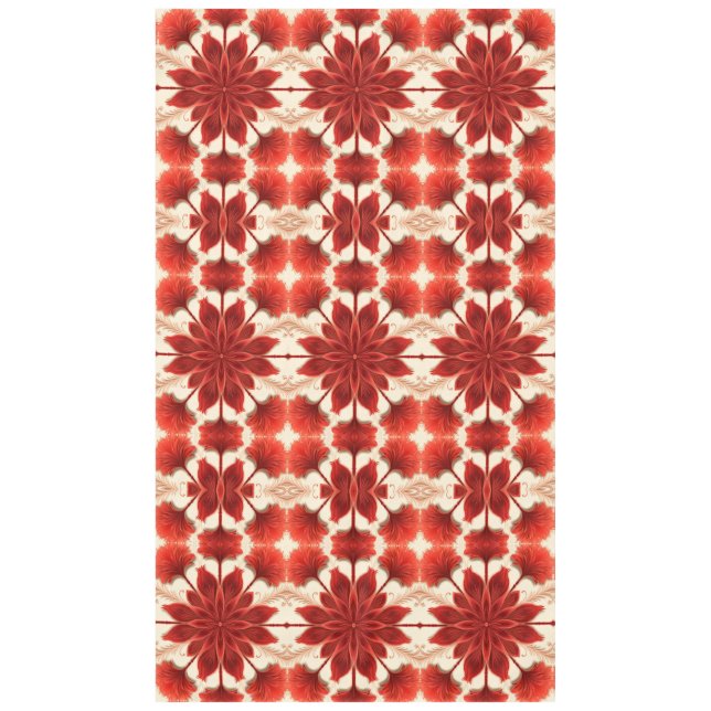 Tablecloth, An elegant red fabric floral pattern  Tablecloth (Front)