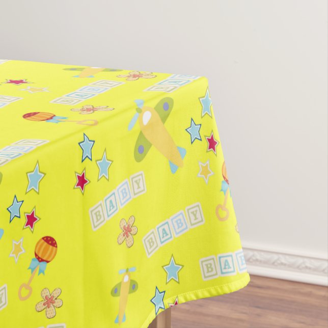 Tablecloth Baby Aeroplane Yellow  (In Situ)