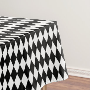 Tablecloth-Black & White Diamond Print Tablecloth