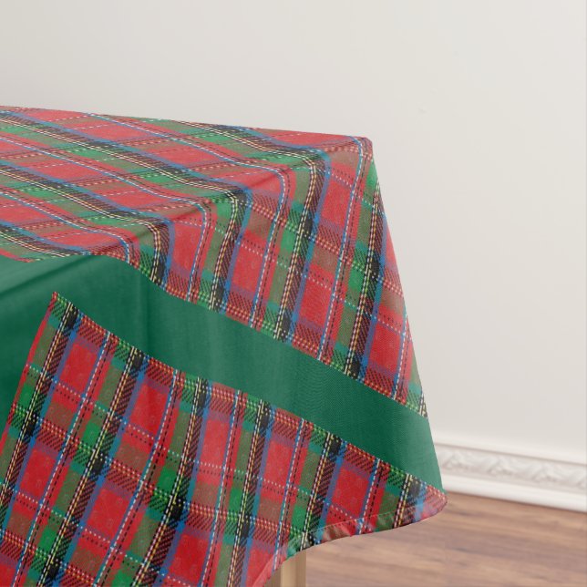 Tablecloth Christmas Plaid Red, Blue Green Plaid (In Situ)