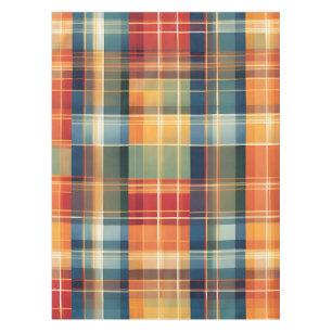 Tablecloth Colourful Fall Thanksgiving Plaid Print