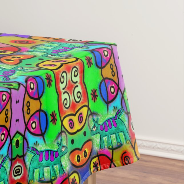 Tablecloth Colourful Whimsical Dog  (In Situ)