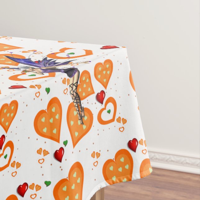 Tablecloth Fairy Orange Hearts (In Situ)
