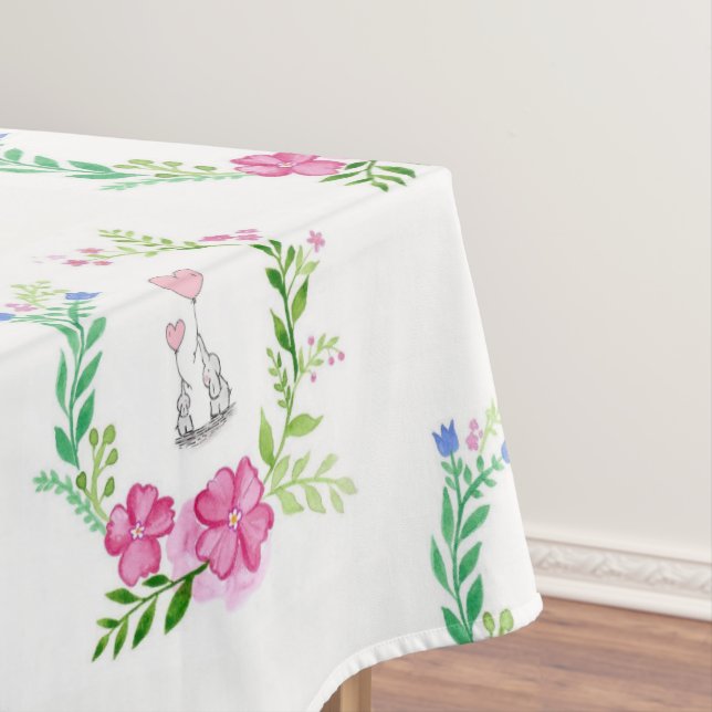 Tablecloth Floral Elephant (In Situ)