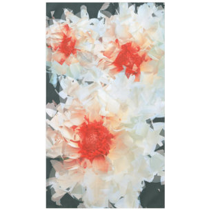 Tablecloth Flowers White Black Cubist