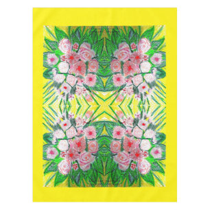 Tablecloth Green, Pink, Yellow.