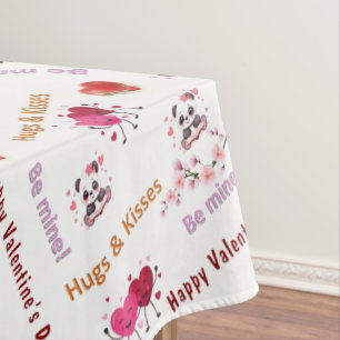 Tablecloth Happy Valentine's Day Couple Red Hearts